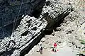 Rock climbing on the Cairn Formation at Grassi Lakes.