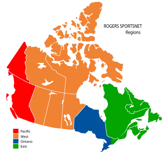 The four Rogers Sportsnet regions