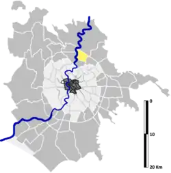 Position of the Zone within the Municipality of Rome.