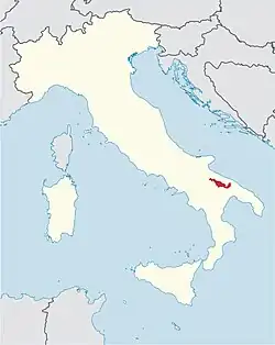 Locator map for diocese of Altamura