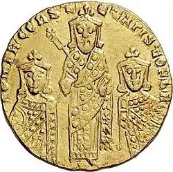 Romanos I with Constantine&nbsp;VII[c] and Christopher, 921–931.
