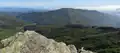 Ronco di Maglio and Lake Osiglia seen from the protruding rock (in the beech forest) called Rocca dei Falò (Ligurian Alps-1,250 m)