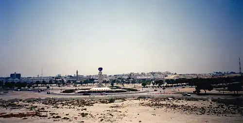 Ludaihy Roundabout in Lekhwair in 1995, later to become known as Oryx Roundabout before being replaced with Lekhwair Intersection in August 2013.[4]