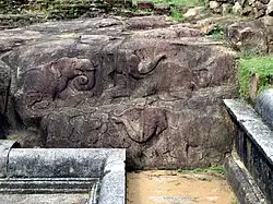 Frieze of elephants