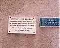 In Rodez, Rue Neuve, plaque affixed to the house where Hippolyte de Barrau was born.