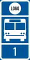 Bus stop for authorised buses with line number