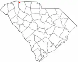 Location of Campobello, South Carolina
