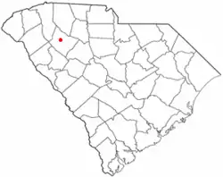 Location of Laurens in South Carolina