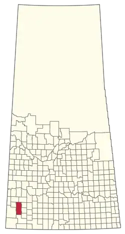 Location of the RM of Piapot No. 110 in Saskatchewan