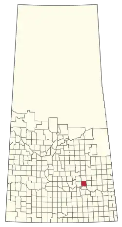 Location of the RM of Lipton No. 217 in Saskatchewan