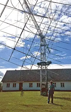 Amateur radio antenna array used for Earth–Moon–Earth communication on 144&nbsp;MHz. Location Staffanstorp, southern Sweden.