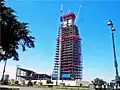 SOCAR Tower view from H. Aliev avenue during construction.