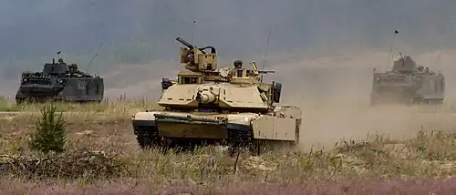 US M1 Abrams tank in the Gaižiūnai military training ground