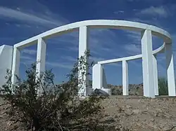 Different view of the Gila River War Relocation Memorial located in a former American concentration camp built by the War Relocation Authority (WRA) for the internment of Japanese Americans during the Second World War.