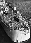 Northampton’s crews relaxing on the fantail of the ship in 1957.