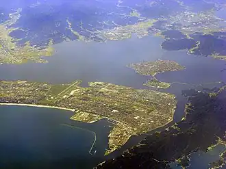 Aerial view of part of Sakaiminato.