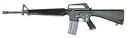 M16 assault rifle with triangular stock facing left
