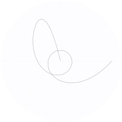 An orbit of the swinging Atwood's machine for , , and zero initial velocity.