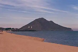 The beach at San Felipe, with the Cerro El Machorro at Point San Felipe in the background