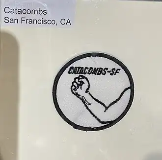 A patch for The Catacombs, a gay and lesbian S/M leather fisting club, from the museum’s collection