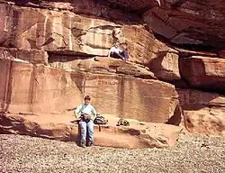 Sandstone cliff formation at Fleswick Bay