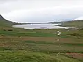 The lake Sandsvatn is the largest on the island and the third largest in the Faroe Islands.