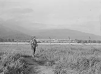 Santa Anita assembly center 1942 with Military police, temporary detention Camp for Japanese Americans