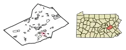 Location of Landingville in Schuylkill County, Pennsylvania.