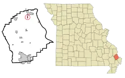 Location of Kelso, Missouri