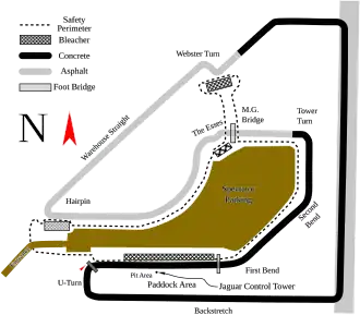 The track layout from 1952 to 1966 (1st variation)