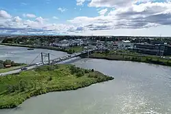 View over Selfoss, looking over Ölfusá river.