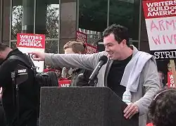 MacFarlane at WGA rally