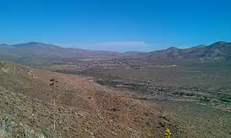 Scissors crossing seen from the north, along the Pacific Crest Trail.: