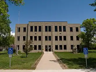 The Sheridan County Courthouse in McClusky