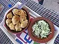 Traditional Singara with salad.