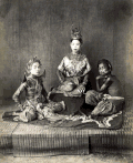 Khon actors representing a Princess, 1900