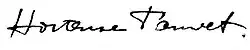 The signature of Hortense Clémentine Tanvet isolated on a white background