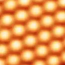 Atoms on the surface of a crystal of silicon carbide (SiC) are arranged in a hexagonal lattice and are 0.3&nbsp;nm apart.