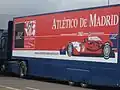 The Atlético de Madrid team truck in Silverstone Circuit's paddock (2010)