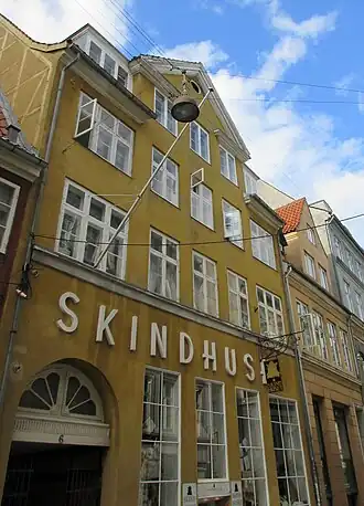 The front of the building