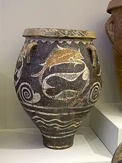 Pithos with fish in a net, Phaistos