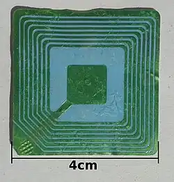 RFID label for a calculator.