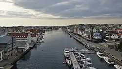 View of Smedasundet and parts of central Haugesund