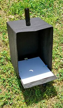 Camera obscura projection of the eclipse in Danville, Arkansas