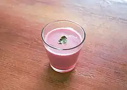 Solkadhi made from coconut milk and kokum