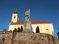 Roman Catholic church with the war memorial