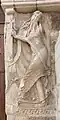 Relief of prophet Isaiah, on the 12th-century romanesque portal inside of St Mary's abbey church