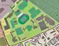 A map of the main part of the Sportforum Hohenschönhausen.