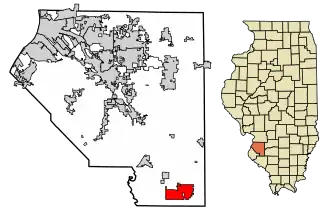 Location of Marissa in St. Clair County, Illinois.