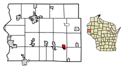 Location of Woodville in St. Croix County, Wisconsin